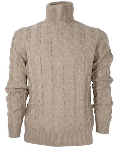 Cashmere Company Maglione dolcevita slim fit in cashmere e lana per uomo - Grigio