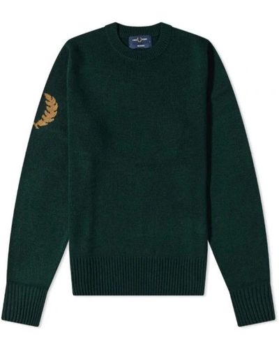 Fred Perry Round-Neck Knitwear - Green