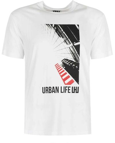 Les Hommes T-shirt urban life lhu - Bianco