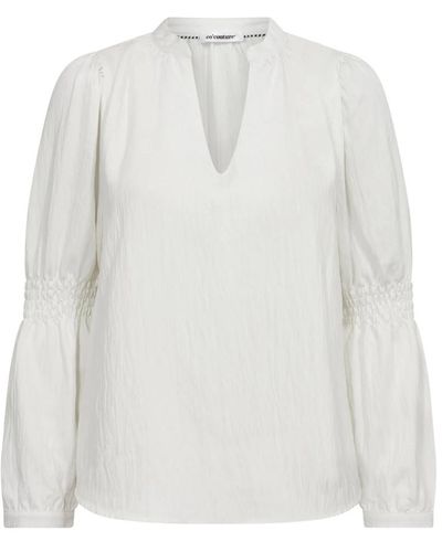 co'couture Blusa con mangas smock en blanco