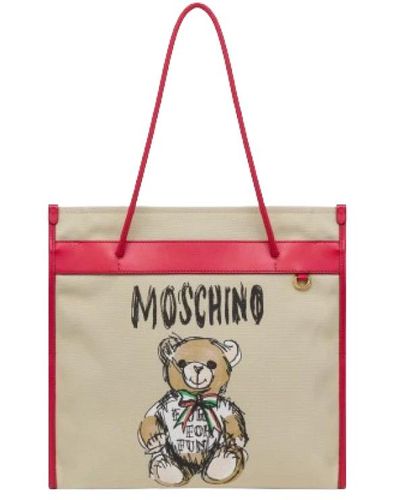 Moschino Handtasche mit teddy bear print - Natur
