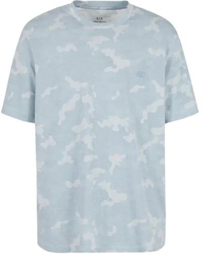 Armani Exchange Camouflage baumwoll relaxed fit t-shirt - Blau