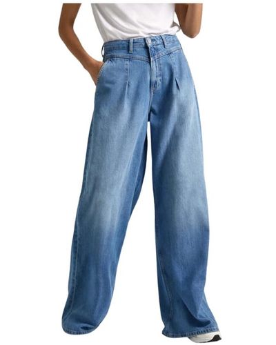 Pepe Jeans Jeans a vita alta e gamba larga - Blu