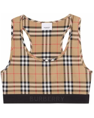 Burberry Sujetador deportivo con estampado vintage check - Neutro