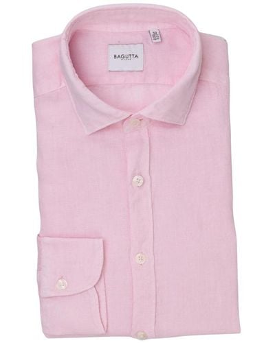 Bagutta Camicia in lino - Rosa