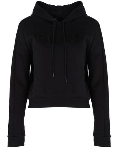 Guess Klassischer hoodie mit verstellbarer kapuze - Schwarz