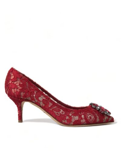 Dolce & Gabbana Strahlend rote kristall spitzenabsätze