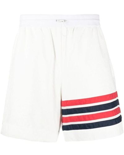 Thom Browne 4-bar stripe ripstop shorts - Weiß
