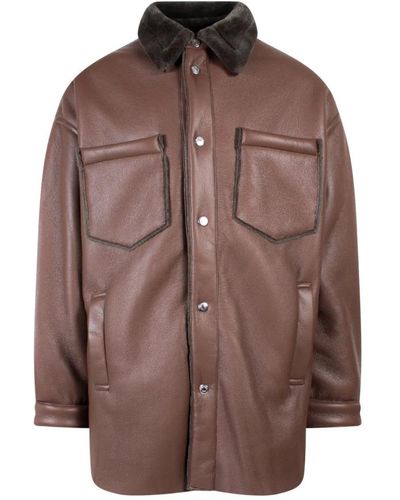 Nanushka Leather Jackets - Brown