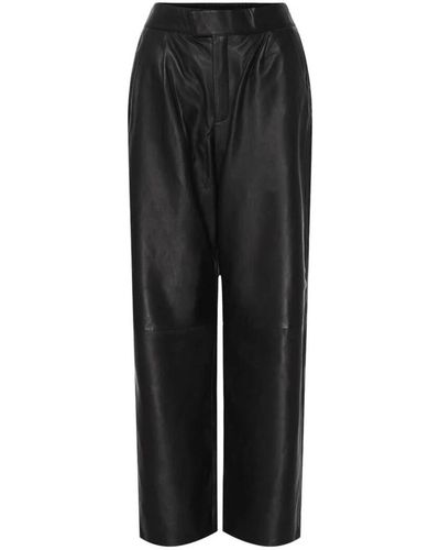 Btfcph Pantalones amplios de cuero 100145 negro