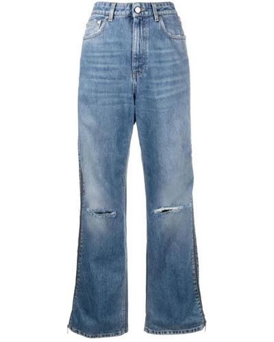 Stella McCartney Vintage wash zip straight leg jeans - Blau