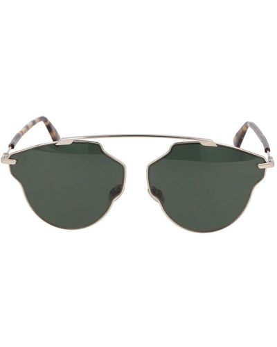 Dior Unregelmäßige metallrahmen sonnenbrille - Grün
