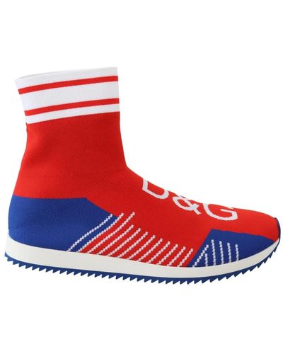 Dolce & Gabbana Sneakers calzini scarpe sorrento logo blu rosso