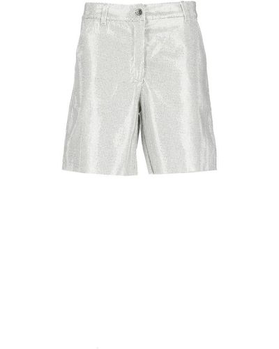 Ermanno Scervino Silberne bermuda-shorts mit strass - Grau