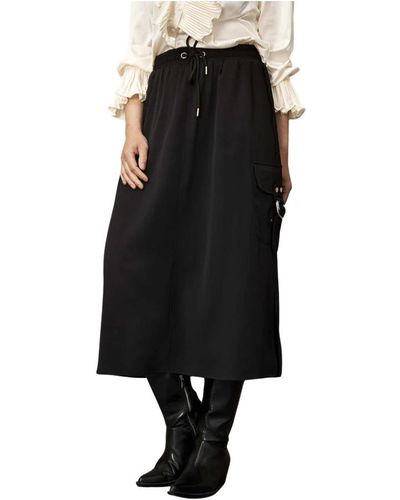 iN FRONT Midi Skirts - Black