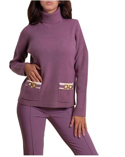 Elisabetta Franchi Candy violet suéteres - Morado