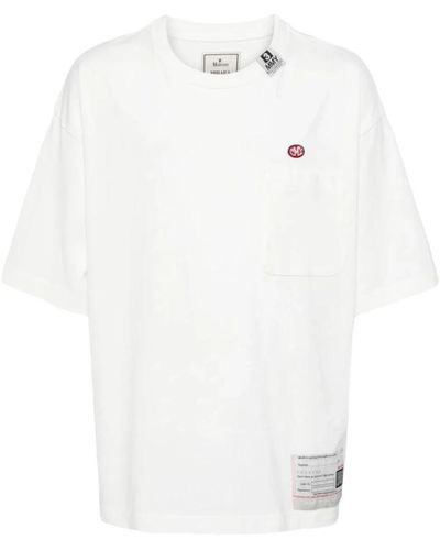 Maison Mihara Yasuhiro Magliette bianca con tasca - Bianco
