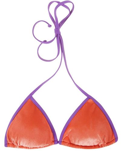 Mc2 Saint Barth Top de bikini con copas triangulares laminado - Rojo