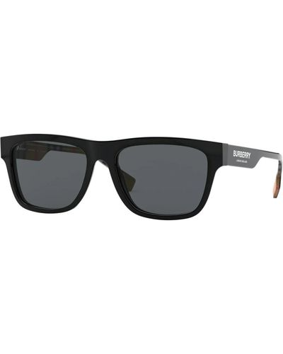 Burberry Vintage Check Detail Square Frame Sunglasses - Schwarz