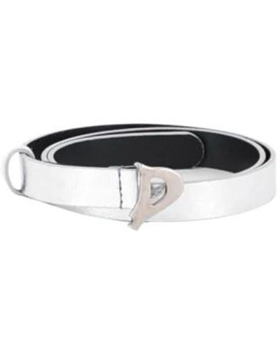 Dondup Cinturón de cuero laminado con hebilla de logo d - Blanco