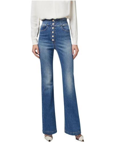 Elisabetta Franchi Jeans mit knopfleiste - Blau