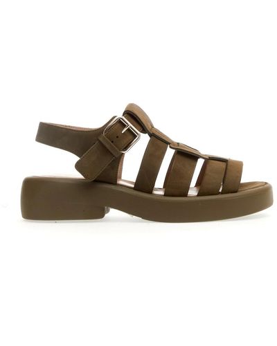 Elena Iachi Flat Sandals - Brown