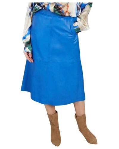 Munthe Skirts > leather skirts - Bleu
