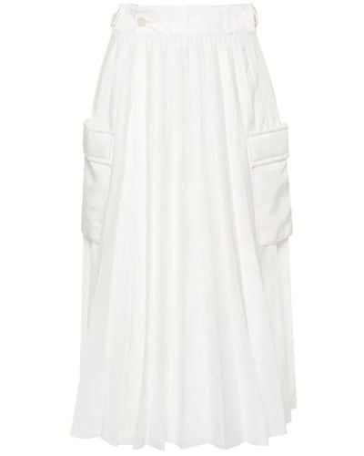 Sacai Midi Skirts - White