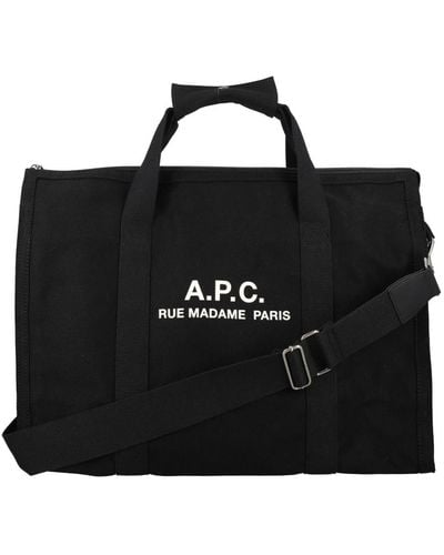 A.P.C. Schwarze sporttasche mit doppelgriffen