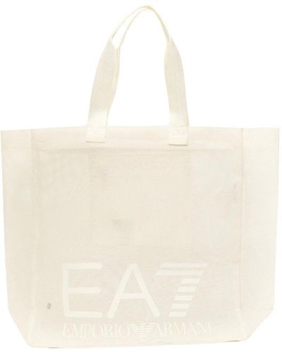 EA7 Transparente pvc strandtasche weiß - Natur