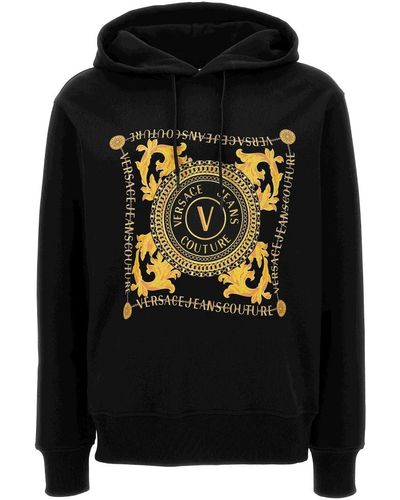 Versace Logo-print baumwoll hoodie schwarz pullover