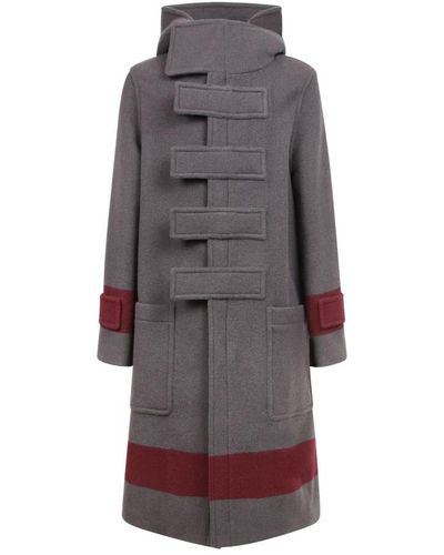 Burberry Striped Duffle Coat - Grau