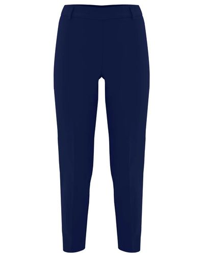 Kocca Pantalones rectos plisados con trabillas para cinturón - Azul