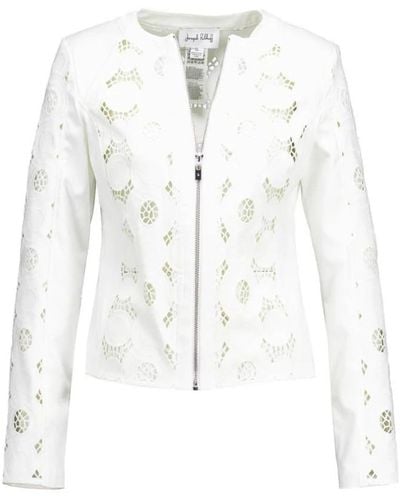 Joseph Ribkoff Elegante off jacke mit transparenten spitzen-details - Weiß