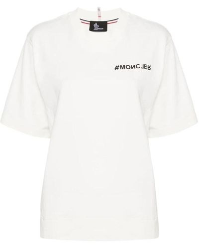 Moncler Weißes logo t-shirt leichtes jersey