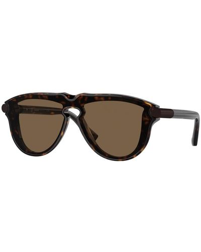 Burberry Stilvolle sonnenbrille mit farbcode - Braun