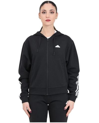 adidas Future icons 3 stripes full zip hoodie - Negro