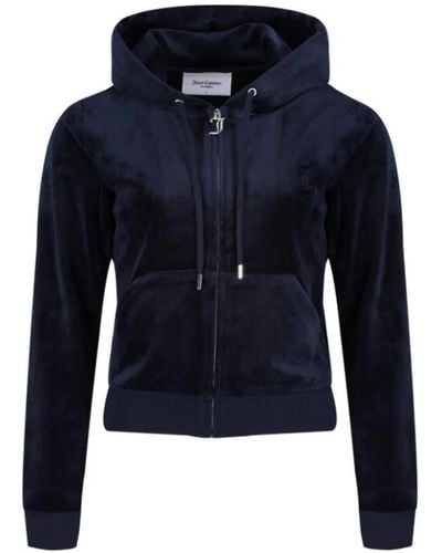 Juicy Couture Robertson velour zip hoodie - Azul