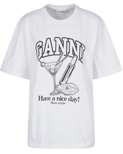 Ganni T-Shirts - White