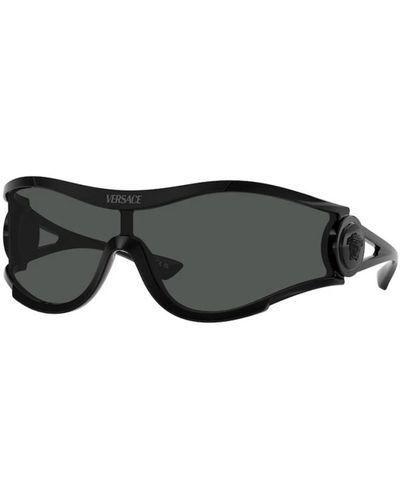 Versace Schwarzer rahmen dunkelgraue gläser sonnenbrille