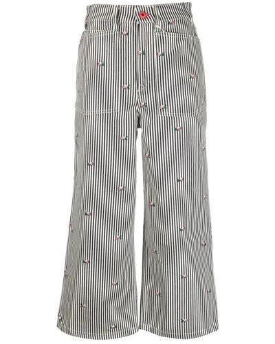 KENZO Cropped trousers - Grigio