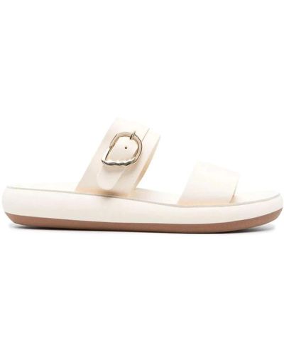 Ancient Greek Sandals Sliders - White