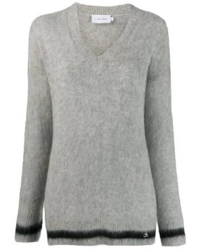 Calvin Klein V-Neck Knitwear - Grey