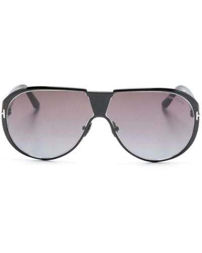 Tom Ford Schwarze sonnenbrille mit zubehör - Grau