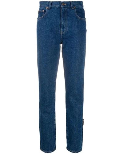 Off-White c/o Virgil Abloh Logo print straight-leg denim jeans - Blau