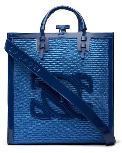 Casadei Luxus patentleder mini tote tasche - Blau