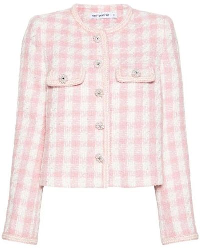 Self-Portrait Tweed Jackets - Pink