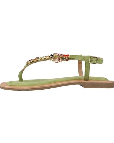 CafeNoir Stilvolle flache sandalen für frauen - Mettallic