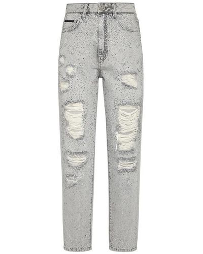 Philipp Plein Cropped Jeans - Grey