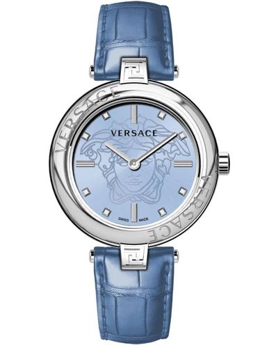 Versace New lady orologio in pelle logo blu